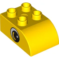 Duplo Brick 2 x 3 with Curved Top and Eye Print on Both Sides