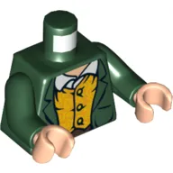 Torso Jacket and Yellow Waistcoat Print, Dark Green Arms, Light Nougat Hands