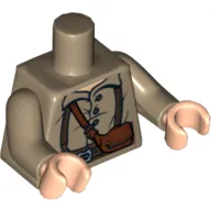 Torso Shirt with Brown Belt Print (Samwise), Dark Tan Arms, Light Nougat Hands