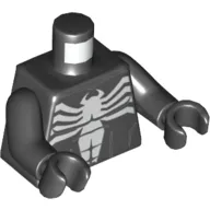 Torso Muscles, White Venom Logo Print, Black Arms, Black Hands