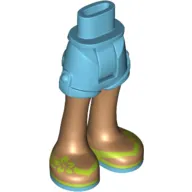 Minidoll Hips and Shorts with Medium Nougat Legs and Lime Sandals Print