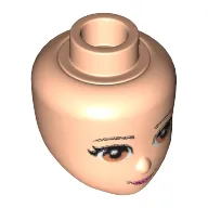 Minidoll Head with Light Brown Eyes, Pink Lips and Closed Mouth Print