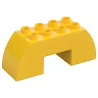 Duplo Brick 2 x 6 x 2 Curved with 2 x 2 Cutout on Bottom