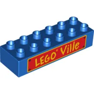 Duplo Brick 2 x 6 with 'LEGO Ville' Text Print