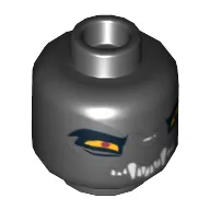 Minifig Head Wilhurt, Dual Sided, Wolf with Orange Eyes and White Fangs, Wide Eyes / Narrow Eyes Print [Hollow Stud]