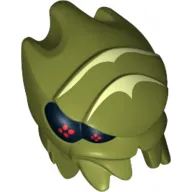 Minifig Head Special, Alien Galaxy Squad Buggoid with Yellowish Green Stripes and Black Eyes with Red Dots Print