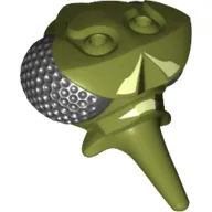 Minifig Head Special, Alien, Galaxy Squad Mosquitoid, Compound Eyes, Long Proboscis, with Yellowish Green Print