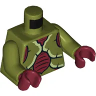 Torso Galaxy Squad Mosquitoid with Dark Red, Yellowish Green and Black Exoskeleton Print, Olive Green Arms, Dark Red Hands