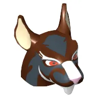 Minifig Head Special, Rat with Red Eyes, White Nose and White Goatee Print