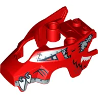 Fairing, Fly Wheel, Wolf Shape with Fangs and Silver and White Print