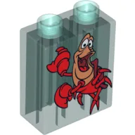 Duplo Brick 1 x 2 x 2 with Crab Sebastian Print