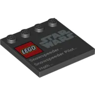 Plates Special 4 x 4 with Studs on One Edge and 'Lego Star Wars' Logo and 'Snowspeeder Snowspeeder Pilot Hoth' Print