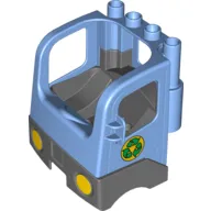 Duplo Truck Semi-Tractor Cab with Dark Bluish Gray Base and Recycling Arrows Print