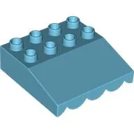 Duplo Roofpiece Slope 33 4 x 4 with Awning Overhang with 9 Bottom Tubes