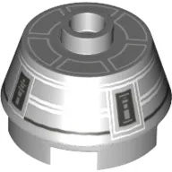 Brick Round 2 x 2 Truncated Cone with White Droid Print (R4-G0)
