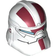 Helmet Clone Trooper Phase 2, Closed Front, Light Blue Visor and Dark Red Markings Print (Jek-14)