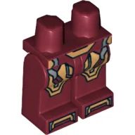 Hips and Dark Red Legs with Iron Man Gold and Silver Knee Plates, Boots and Belt Print