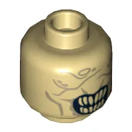 Minifig Head Mouth of Sauron, Wrinkles, Mouth with Pointed Teeth Print [Hollow Stud]