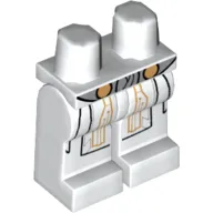 Hips and White Legs with Jedi Robe with Gold Markings Print