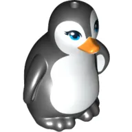 Animal, Bird, Penguin with Blue Eyes, Orange Beak and Black Feathers Print