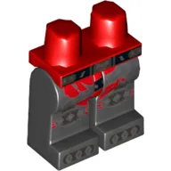 Hips and Black Legs with Red Loincloth, Black Belt, Silver Knee Pads and Claws Print