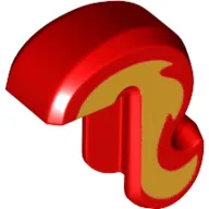 Animal Body Part, Cat Tail with Bright Light Orange Flames Print