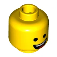 Minifig Head Emmet, Open Lopsided Smile / Laughing Print