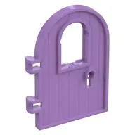 Door 1 x 4 x 6 Round Top with Window and Keyhole, Reinforced Edge