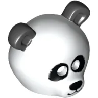 Costume / Mask, Bear with Panda Head with Black Ears, Eyes, and Nose Print