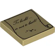Tile 2 x 2 with 'To build or not to build' Script on Ink-Splattered Parchment Print