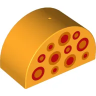 Duplo Brick 2 x 4 x 2 Curved Top with 11 Circles with Spots Print