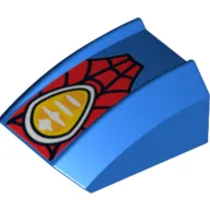 Slope Curved 2 x 2 with Lip, No Studs with Spider-Man Logo Print