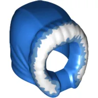 Hood Fur-lined, Short, Narrow Facial Opening with Bright Light Blue Fur Edge Pattern