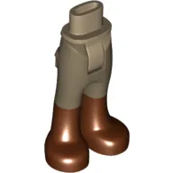 Minidoll Hips and Trousers with Back Pockets and Reddish Brown Boots Print [Thick Hinge]