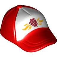 Hat / Cap Short Curved Bill with Seams on Peak and Button on Top with Fast Food Logo Print