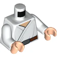 Torso Wrap-Around Tunic and Utility Belt with Large Pouch, Light Folds Print, White Arms, Light Nougat Hands