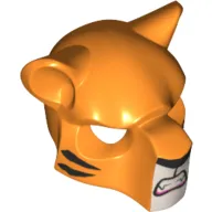 Mask Feline with Black Nose, Tiger Stripes and Fangs Print