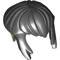 Hair Short, Bowl Cut with Side Locks and Bright Light Yellow Rear Print