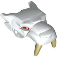 Large Figure Head Saber-toothed Cat Upper Jaw with Fangs with Red Eyes Print