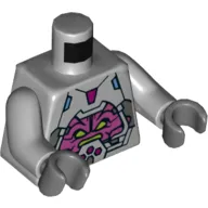 Torso Robot with Armor, Kraang and Control Harness Print, Light Bluish Gray Arms, Dark Bluish Gray Hands