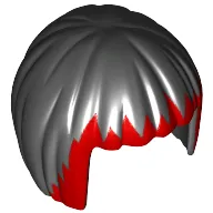 Hair Short Bob Cut with Dark Red Bangs Print (Karai)