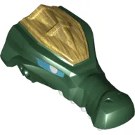 Large Figure Head Crocodile Upper Jaw with Teeth and Gold Armor Print