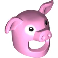 Costume / Mask, Pig with Black Eyes Print