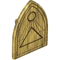 Shield Triangular Long with Black Outlines, Circle and Triangles Print