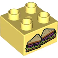 Duplo Brick 2 x 2 with 2 Sandwich Halves Print