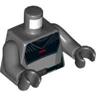 Torso Armor, Black Collar, Silver and Red Stripes Print (Inquisitor), Dark Bluish Gray Arms, Black Hands