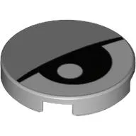 Tile Round 2 x 2 with Bottom Stud Holder with Eye and Eyelid Print