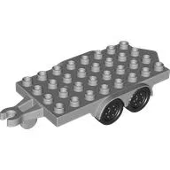 Duplo Trailer Flatbed 4 x 8 Studs with Hitch Ends and 4 Yellow Wheels