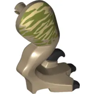 Animal Body Part, Dinosaur, Raptor Leg, Right, with Pin, with Olive Green Stripes Print