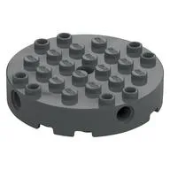 Brick Round 6 x 6 with 4 Side Pin Holes and Center Hole